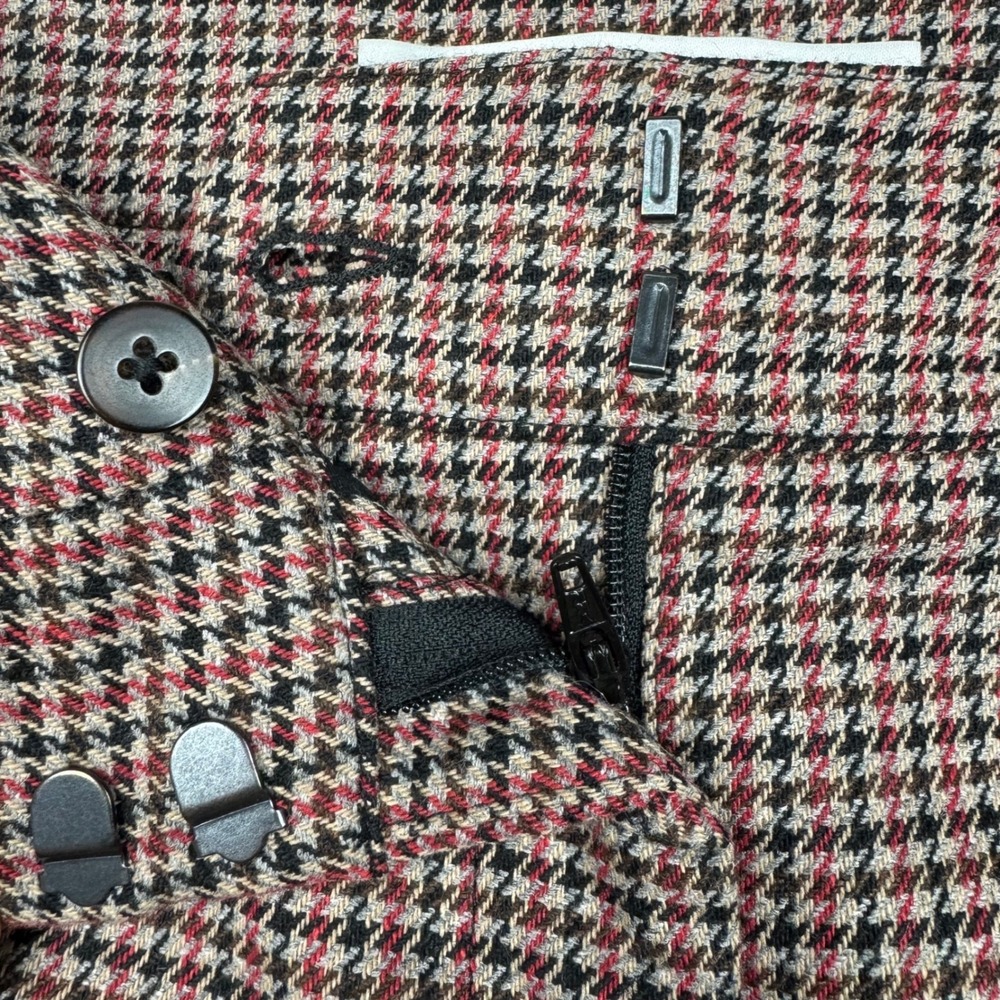 Veronica Beard Pants Women Size 2 Houndstooth Plaid Trousers Cropped Made in USA - Picture 5 of 10